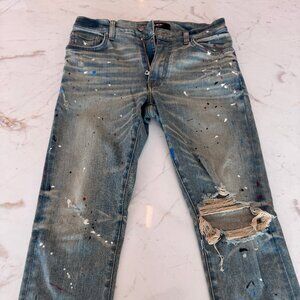 Amiri Artist Broken Jeans Paint Splatter